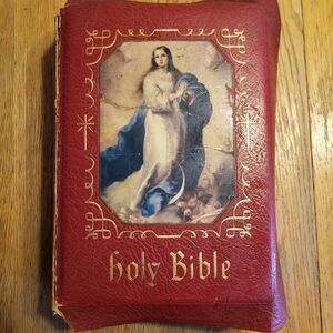 Vintage bound Bible illustrated 1955 READ